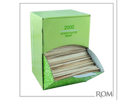 Roerstaafjes Hout 14Cm 2000St Dispenser